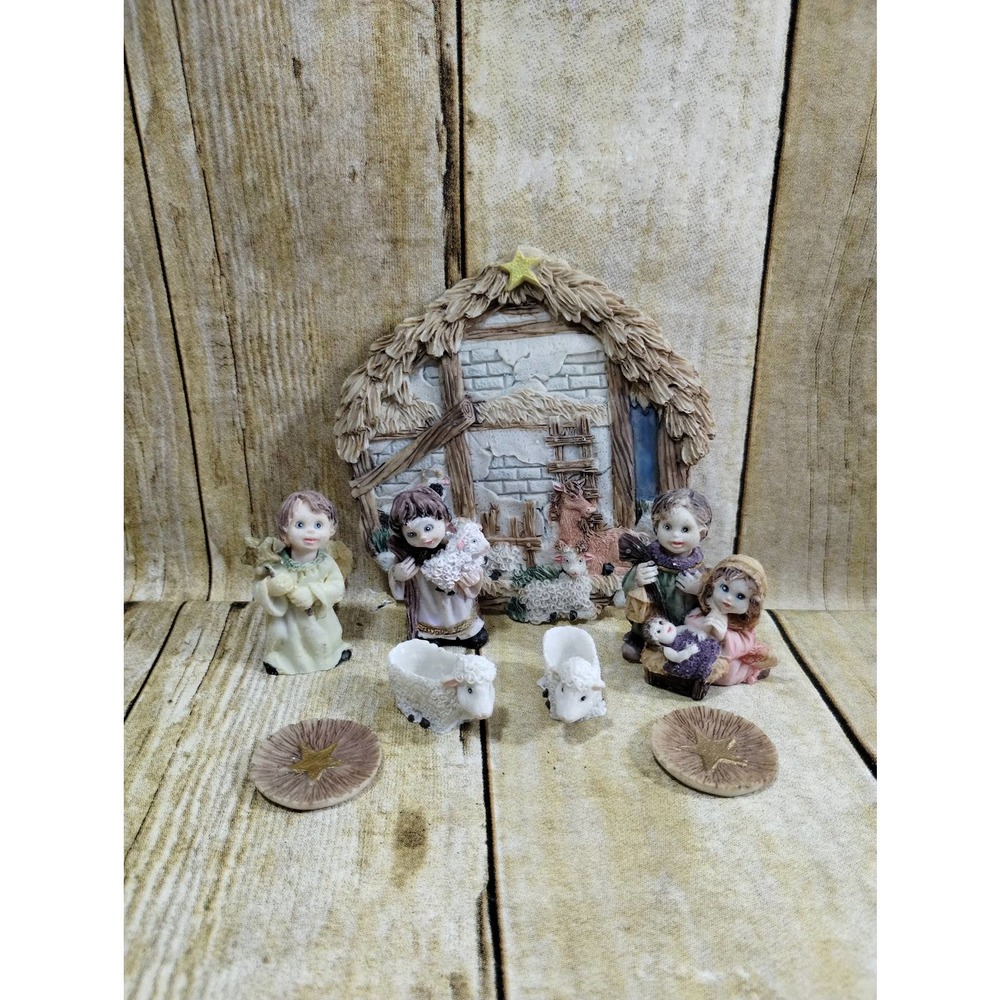 Vtg Christmas Nativity Tea Set Miniature (cb5)